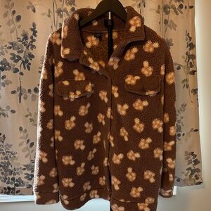 Warm Brown and Cream Teddy Jacket for Women